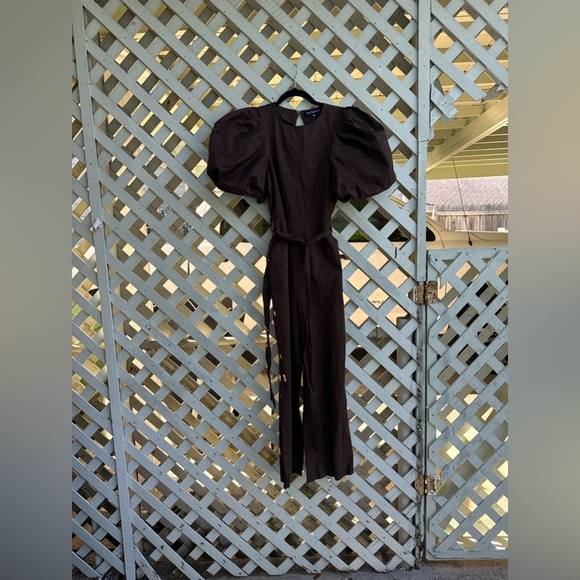 COPY - Anthropologie Puff-Sleeved Open-Back Jumpsuit - Picture 5 of 6